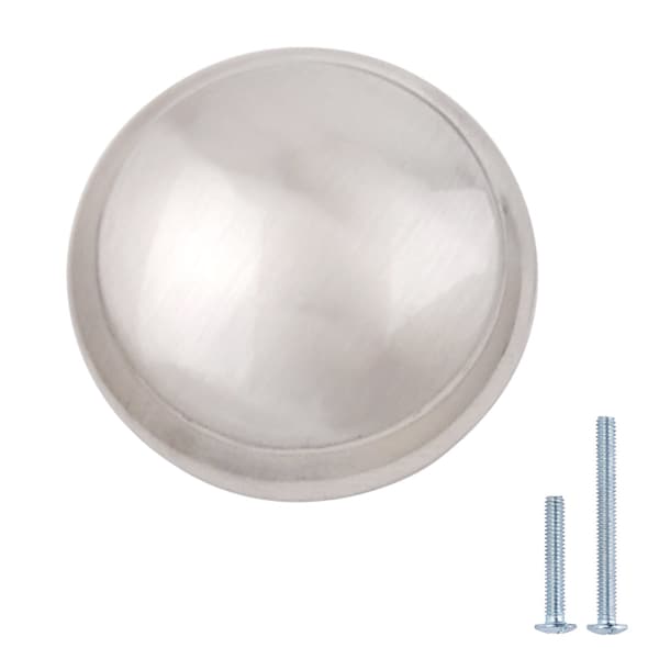 South Main Hardware 1-3/16 in. Satin Nickel Traditional Round Cabinet Knob 10PK SH2711-SN-10 - main